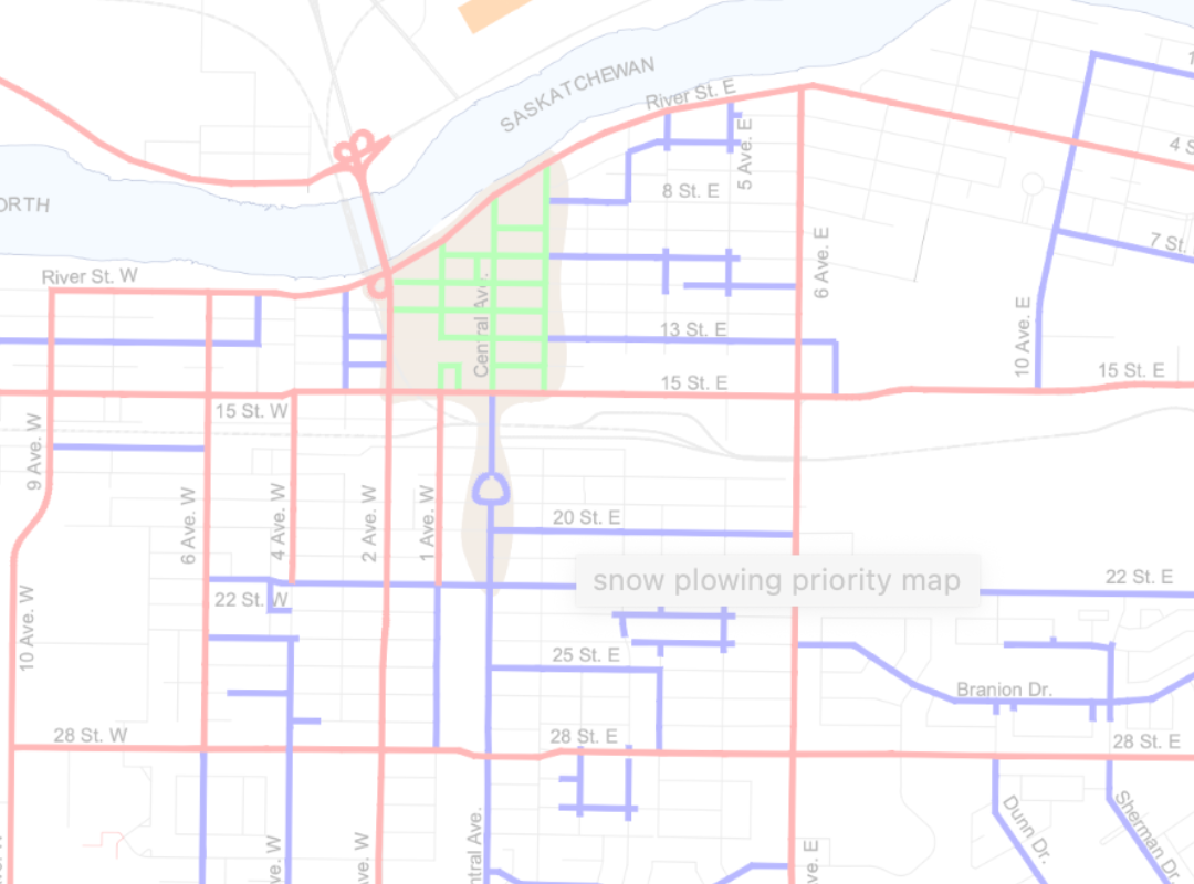 Snow Plowing priority map