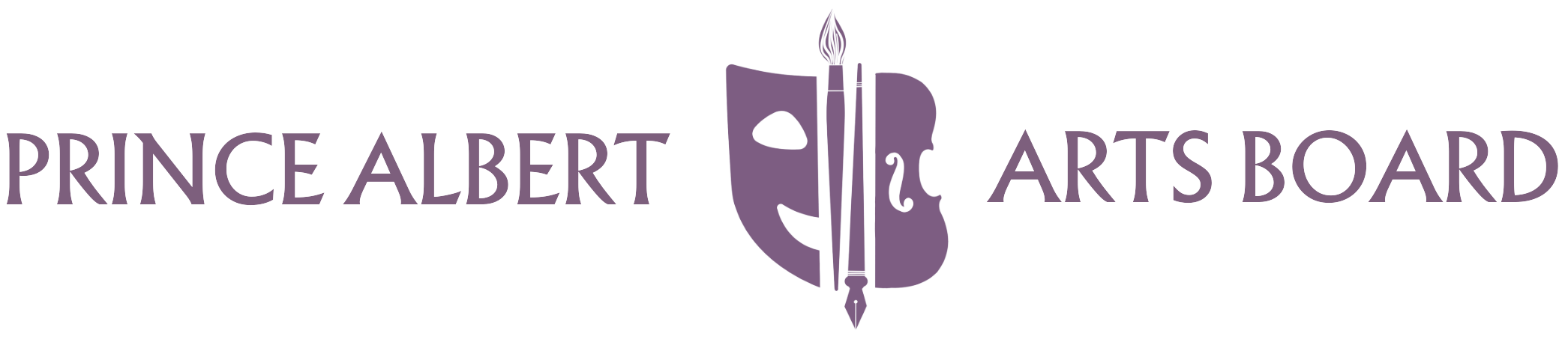 The purple Prince Albert Arts Board Logo