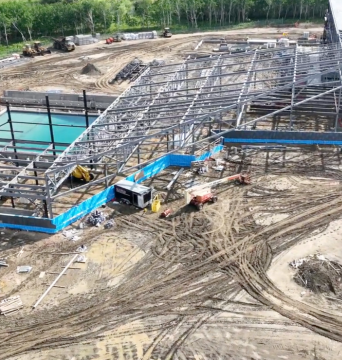 view to pool from lobby